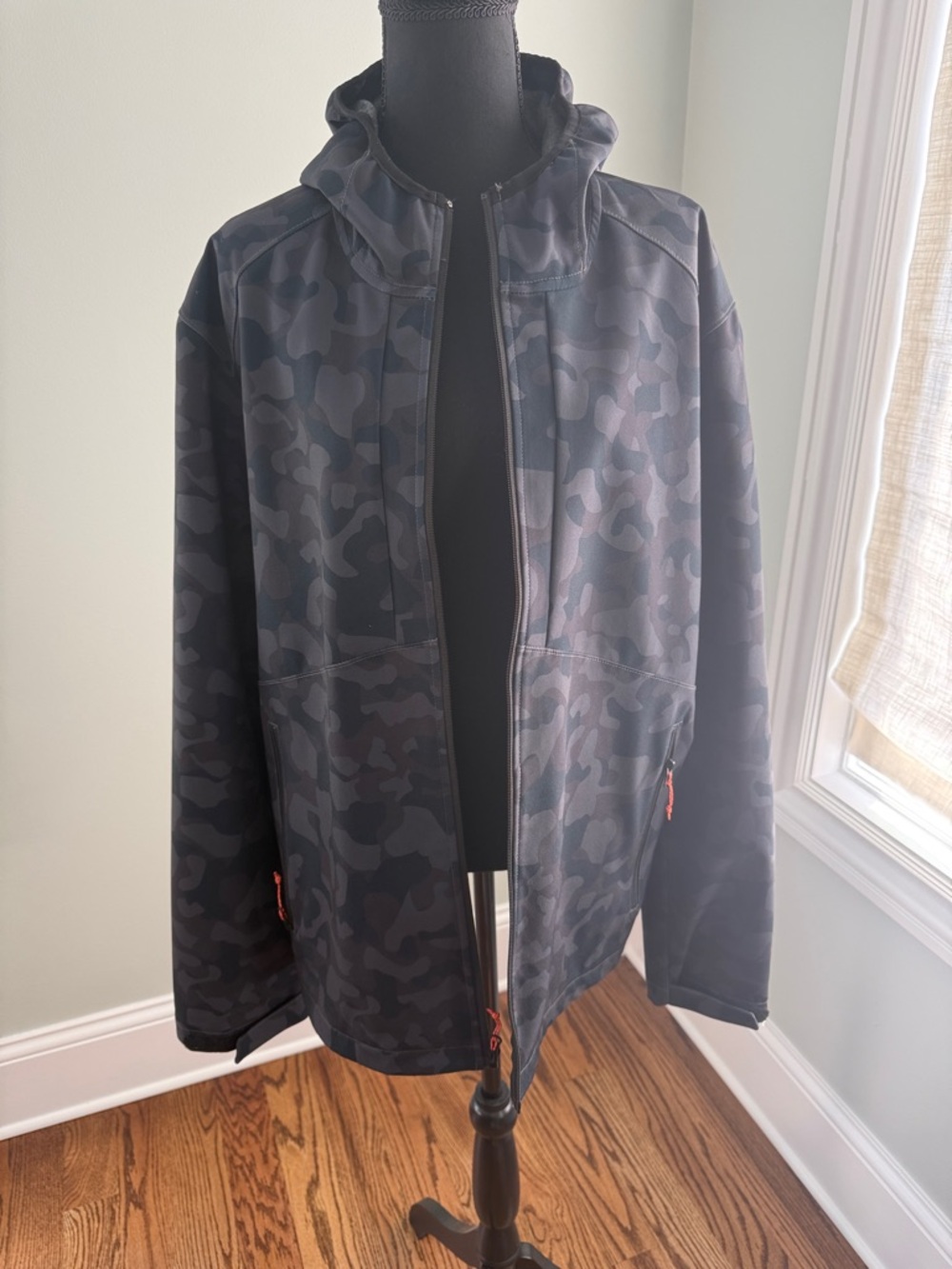Hawke & Co Black Camo Hooded Performance Jacket